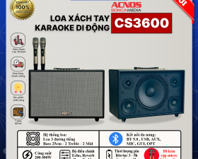 Loa Xách Tay ACNOS CS3600 - Loa Karaoke Chính Hãng 3 Đường Tiếng, Công Suất Lớn 500W