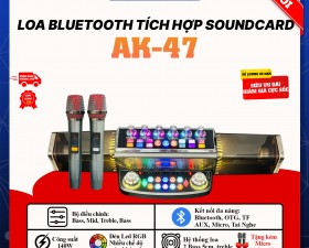Loa Bluetooth Tích Hợp SoundCard Âm Thanh AK 47 - Công Suất 140W Với 10 Hiệu Ứng Âm Thanh SoundCard