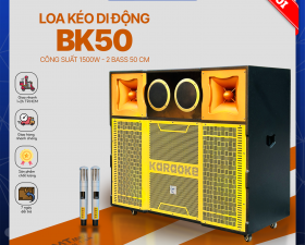 Loa Kéo Di Động MTMAX BK50 - Loa Karaoke Công Suất 1500W, 3 Đường Tiếng, Bass Đôi 50cm