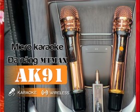 Micro Không Dây MTMAX AK91 Cao Cấp 2 Mic Chuyên Dùng Cho karaoke Hát Nhẹ