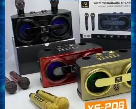 Loa Karaoke xách tay mini YS-206 Có 2 Micro Không Dây âm thanh hay giá tốt