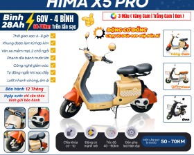 Xe Đạp Điện HiMa X5 Pro Khóa Smartkey Thông Minh Tốc Độ 40-60km/h Sạc 1 Lần Đi Được 50-70km