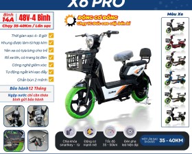 Xe Đạp Điện X6 Pro - Dành Cho Học Sinh, Sinh Viên, Nhiều Lứa Tuổi, Tốc Độ 35 - 50KM/H