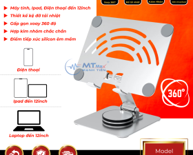 Giá Đỡ XT02 Ipad, Điện Thoại, Laptop Đến 12inch 360 độ Hợp Kim Nhôm