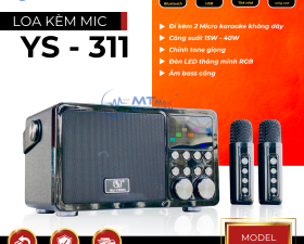 Loa Bluetooth Karaoke Mini YS311 Led RGB - Đi Kèm 2 Micro Thay Đổi Giọng Nói Bass Căng
