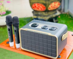 Loa Di Động Karaoke CS300 Kèm 2 Micro Không Dây Âm Thanh Trầm Ấm, Bass Căng
