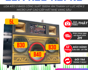 Loa Kéo 3 Bass Lớn K5Pro Công Suất 1500W Âm Thanh To Uy Lực Kèm 2 Micro UHF
