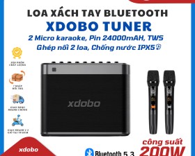 Loa Xách Tay Xdobo Tuner 200W Chống Nước IPX5 Kèm 2 Micro Không Dây Cao Cấp