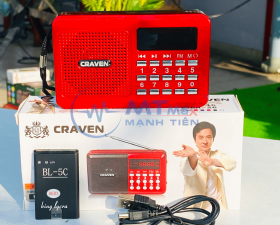 Đài Radio FM Craven CR 16 Máy Nghe Đài Radio Trên Sóng FM Kiểu Dáng Sang Trọng, Tân Cổ Điển