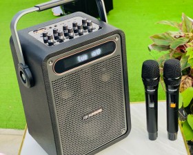 Loa Xách Tay Bluetooth MD6, Hệ Thống 1 Bass 16, 2 Treble, Công Suất 200W, Kèm 2 Micro Không Dây