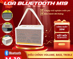 Loa Bluetooth  Xách Tay M19 – Âm Thanh Mạnh Mẽ 20W, Thiết Kế Bọc Da Cao Cấp