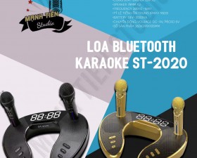 Loa bluetooth xách tay cao cấp ST 2020 - Dàn âm thanh karaoke mini - Mặt đồng hồ led cực đẹp