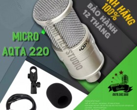 Micro thu âm AQTA AQ220 - Mic thu âm condenser livestream, karaoke online chuyên nghiệp