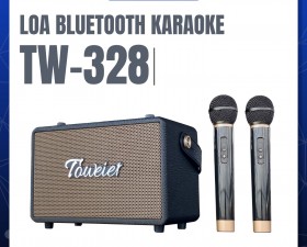 Loa Bluetooth Karaoke TW328 – Loa Xách Tay Kèm 2 Micro Không Dây Sang Trọng