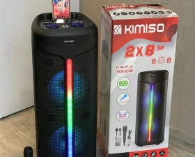 Loa kéo di động Kimiso QS-227 - Loa karaoke bass 2 tấc đôi - Kết nối 2 loa qua TWS (True Wireless St