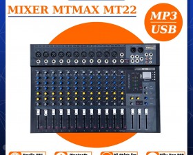 Mixer MTMAX MT22 - 12 Đường Line Âm Thanh Hay Kết Nối Bluetooth, USB, PC