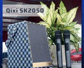 Loa Bluetooth Karaoke Qixi SK2050 - Bass Êm Pin 3.600mAh Kèm 2 Micro Không Dây