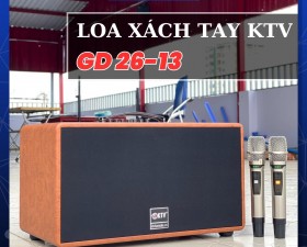 Loa Xách Tay Karaoke KTV GD2613 – Loa Di Động Kèm 2 Micro UHF