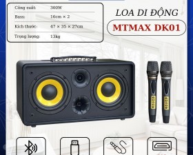 Loa Di Động MTMAX DK01 – Loa Xách Tay Công Suất Lớn, Bass Đôi, Kèm 2 Micro Cao Cấp