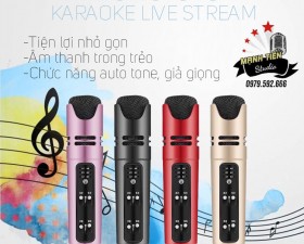 Micro thu âm C16 - Livestream, thu âm, karaoke online không cần soundcard - Tích hợp autotune