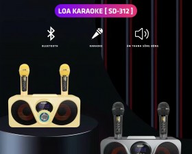 Loa karaoke bluetooth SDRD SD-312 - Loa mắt cú mới nhất - Tặng kèm 2 micro không dây có màn hình LCD