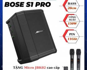 Loa Bose S1 Pro Tặng Mic Cao Cấp - 150W Mixer 3 Kênh, Bluetooth, AUX
