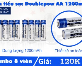 Combo 8 pin sạc AA 1200mAh cao cấp thương hiệu Doublepow