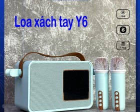 Loa Bluetooth Y6 - Đèn Led Nháy Theo Nhạc - 2 Micro Không Dây - Đa Dạng Cổng Kết Nối