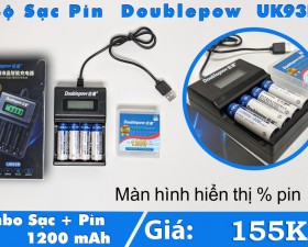 Combo bộ sạc UK93B + 4 pin 1200mAh Doublepow cao cấp