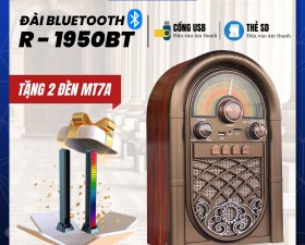 Đài FM Bluetooth R1950BT Tặng Kèm 2 Đèn Led MT7A - Loa Bluetooth Kết Hợp Đài Radio 