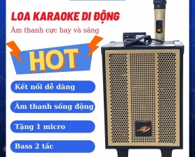 Loa Karaoke Di Động AT T8, Bass 20, Tặng 1 Micro Không Dây