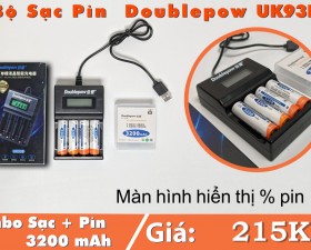 Combo bộ sạc UK93B + 4 pin 3200mAh Doublepow cao cấp