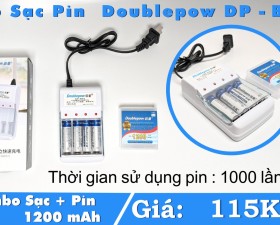 Combo 4 pin sạc AA 1200mAh và bộ sạc DP-B02 thương hiệu Doublepow cao cấp