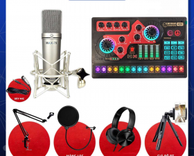 Combo LiveStream Soundcard X5 và Micro Thu Âm Max-79 Chuyên Nghiệp, Đầy Đủ Phụ Kiện, Giá Tốt Nhất