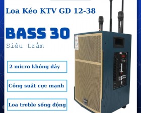 Loa kéo KTV GD 12 38, Loa Karaoke Bass 3 Tấc, Tặng 2 Micro Âm Thanh Cực Hay