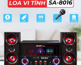 Loa vi tính SA8016 Kếp Hợp 2 Công Micro Hát Karaoke Công suất 60W, bass cực chắc