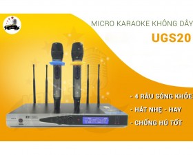 Micro karaoke không dây Shuare UGS20 - 4 râu sóng khỏe, hát nhẹ và chống hú tốt