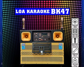 Loa Karaoke BK47 -Tặng Kèm 2 Micro UHF Chóng Hú Cực Tốt, Hỗ Trợ Kết Nối Bluetooth, USB, AUX.