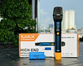 Micro không dây đa năng Max 36 - Hút âm tốt, chống hú hiệu quả - Sạc pin ngay trên mic 